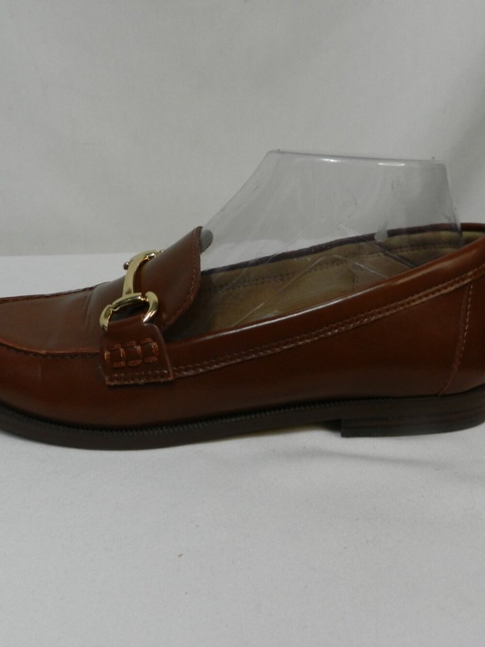 J. Crew Vintage Size 7 Leather Horse-bit gold-tone brown Loafers flats slides 7 - Picture 3 of 15